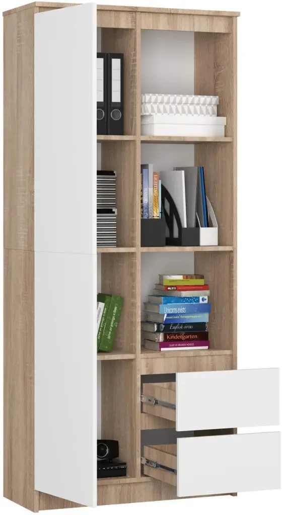 Etajera Akord R11 R80 1D 2SZ (Sonoma Oak/White)