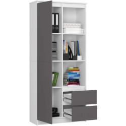 Etajera Akord R11 R80 1D 2SZ (White/Graphite Grey) Thumb