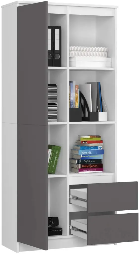 Etajera Akord R11 R80 1D 2SZ (White/Graphite Grey)