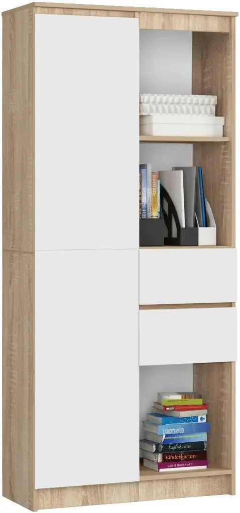 Стеллаж Akord R15 R80 1D 2SZ CLP PK (Sonoma Oak/White) - 2