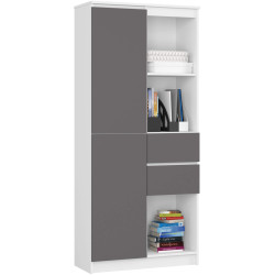 Etajera Akord R15 R80 1D 2SZ (White/Graphite Grey) Thumb