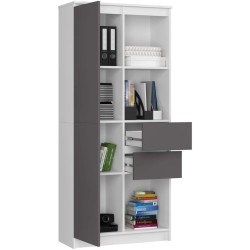 Etajera Akord R15 R80 1D 2SZ (White/Graphite Grey) Thumb