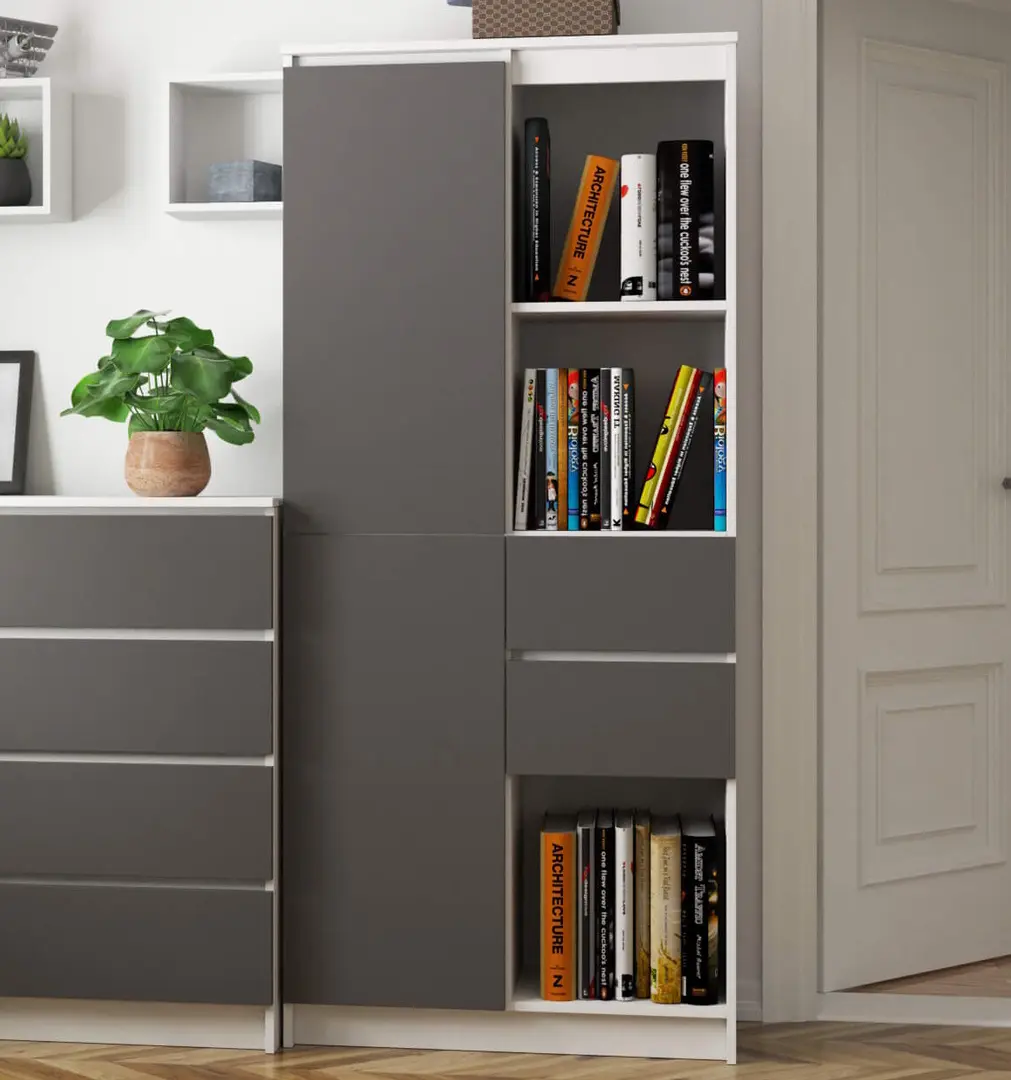 Etajera Akord R15 R80 1D 2SZ (White/Graphite Grey)