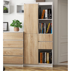 Etajera Akord R15 R80 1D 2SZ (White/Sonoma Oak)