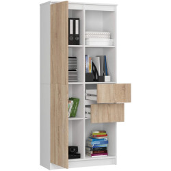 Etajera Akord R15 R80 1D 2SZ (White/Sonoma Oak) Thumb