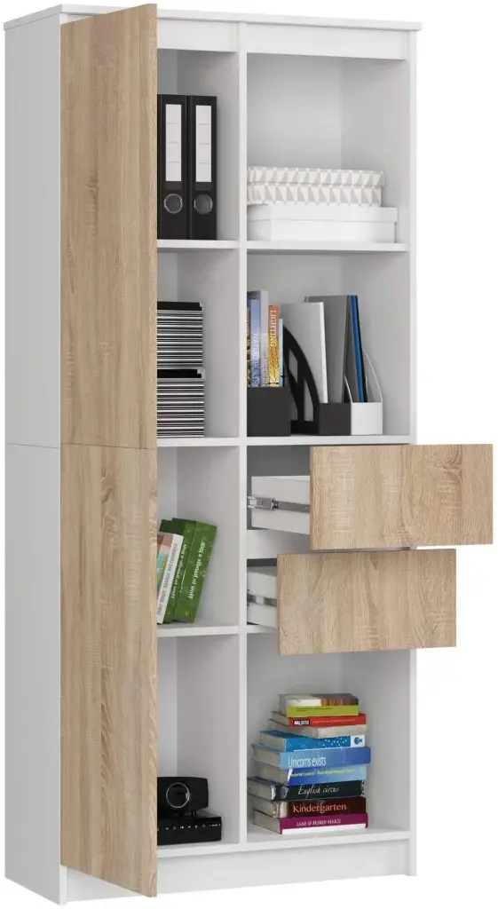 Etajera Akord R15 R80 1D 2SZ (White/Sonoma Oak)