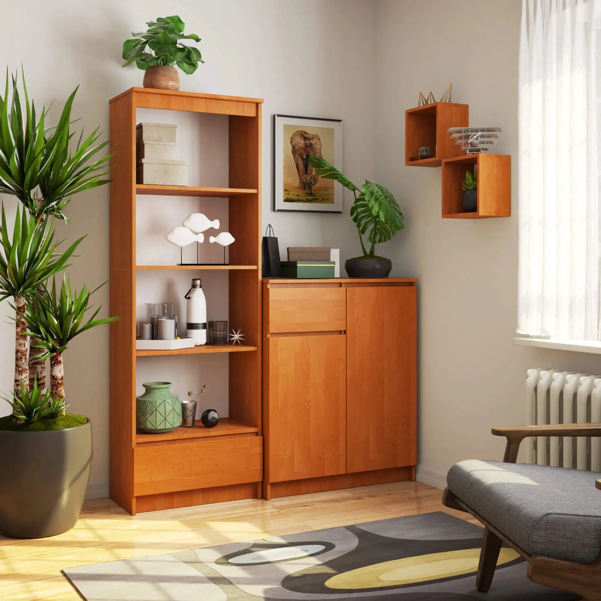 Стеллаж Akord R60 1SZ 4P (Alder)