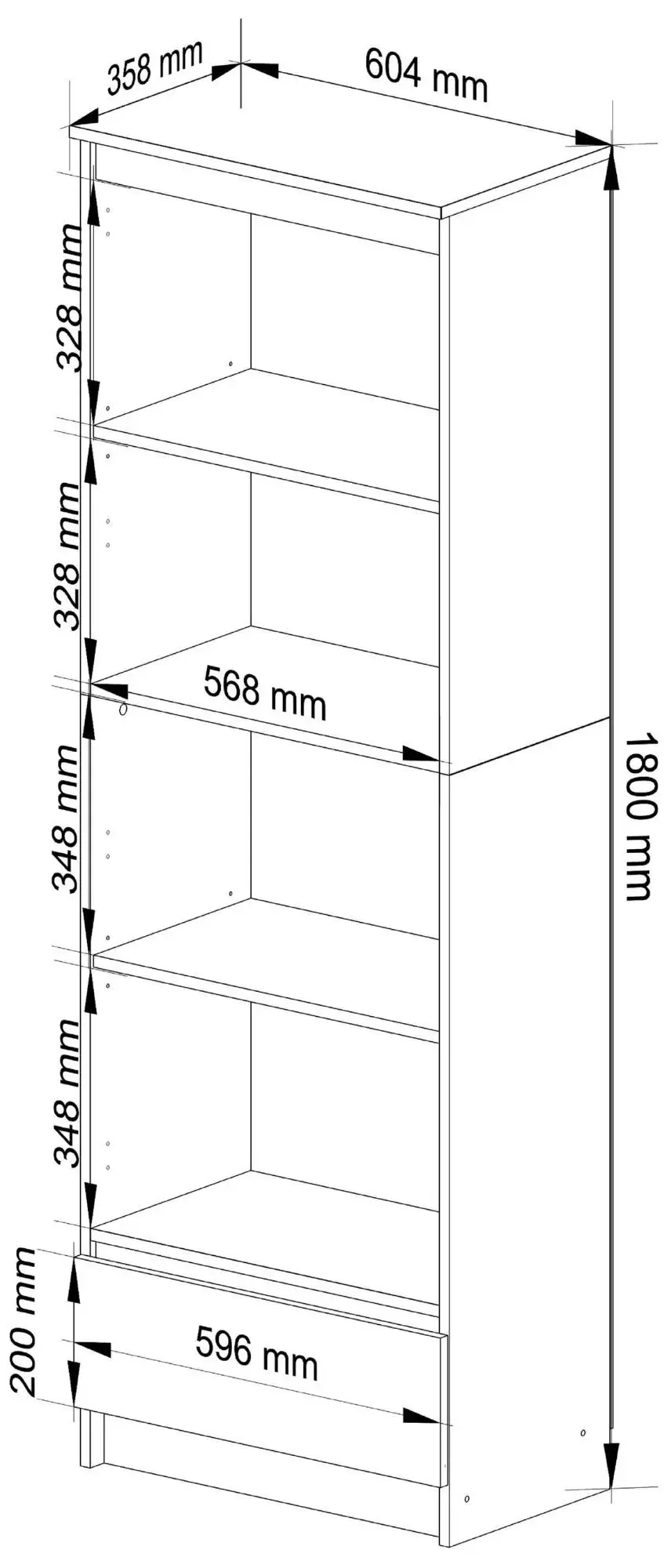 Стеллаж Akord R60 1SZ 4P (Alder)