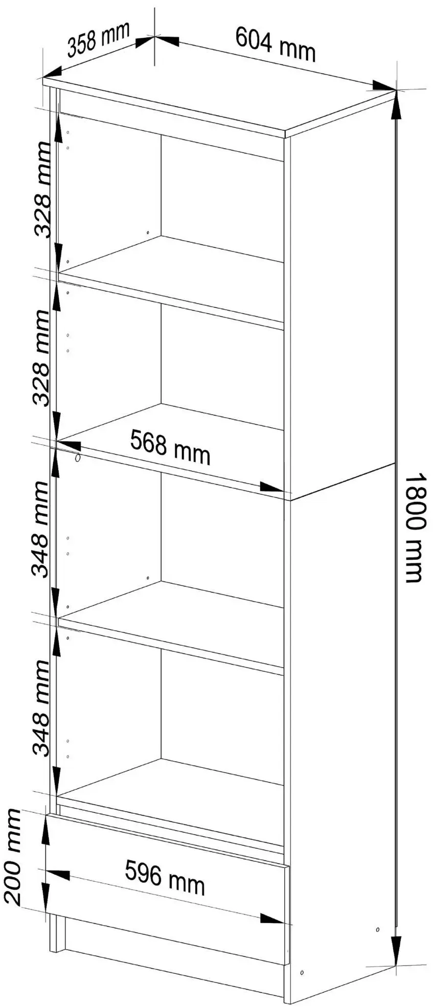 Etajera Akord R60 1SZ 4P (Sonoma Oak)
