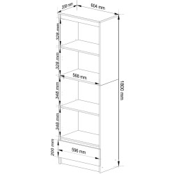 Etajera Akord R60 1SZ 4P (Sonoma Oak/White) Thumb