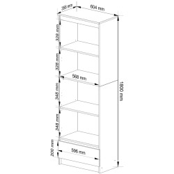 Etajera Akord R60 1SZ 4P (White) Thumb