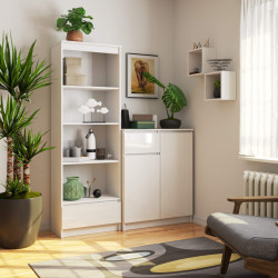 Стеллаж Akord R60 1SZ 4P (White/Glossy White) Thumb