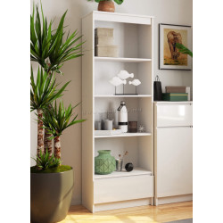 Стеллаж Akord R60 1SZ 4P (White/Glossy White)