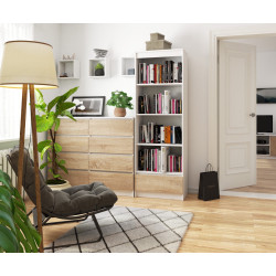 Etajera Akord R60 1SZ 4P (White/Sonoma Oak) Thumb