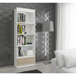 Etajera Akord R60 1SZ 4P (White/Sonoma Oak)