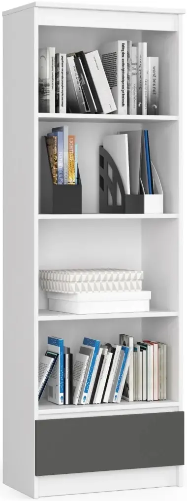 Стеллаж Akord R60 1SZ4P CLP PK (White/Graphite Grey) - 2