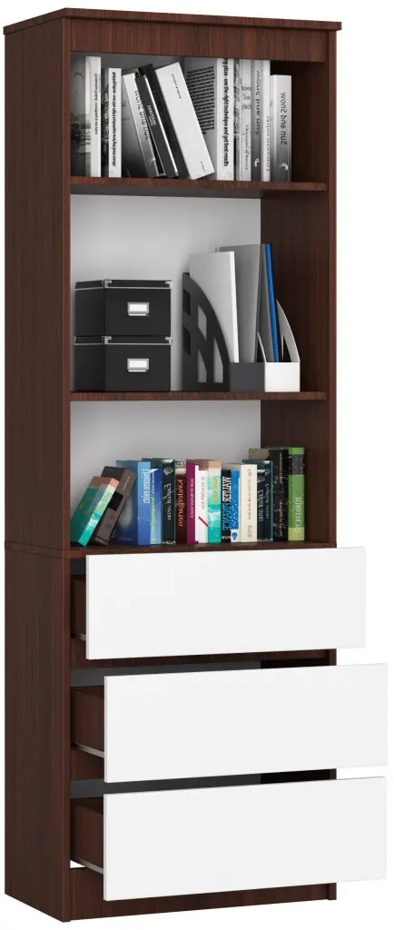 Стеллаж Akord R60 3SZ 2P CLP PK (Wenge/White) - 3