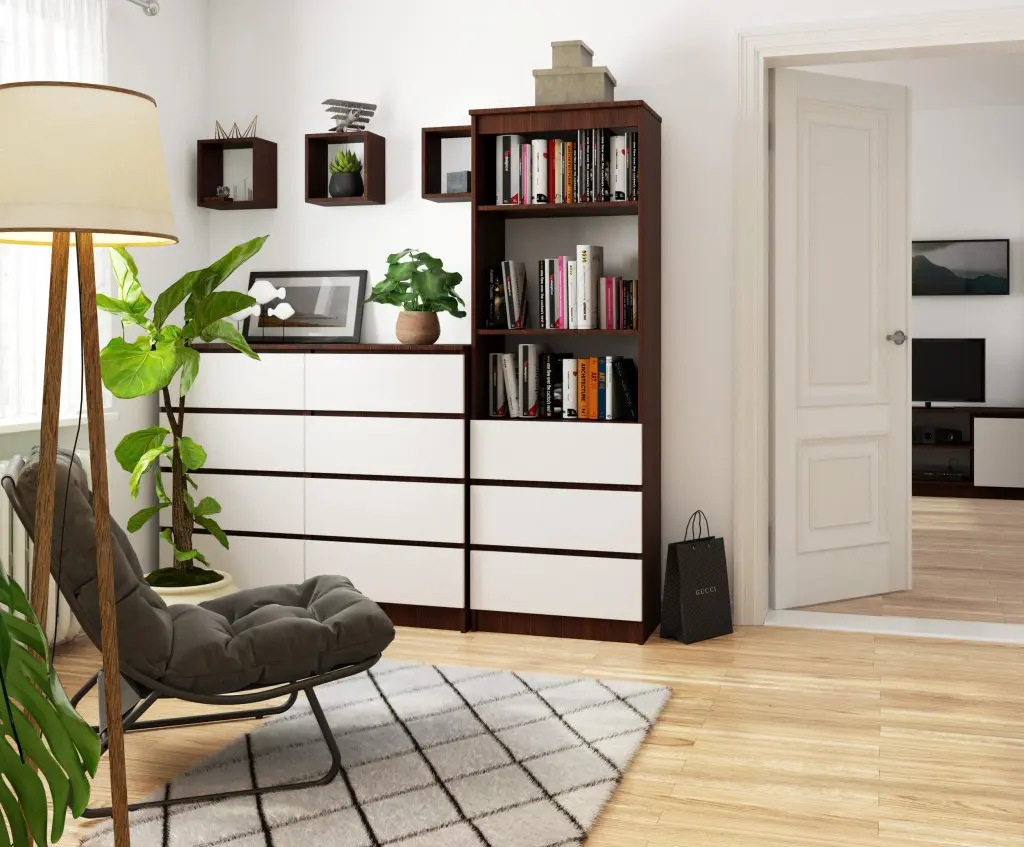 Стеллаж Akord R60 3SZ 2P CLP PK (Wenge/White) - 5