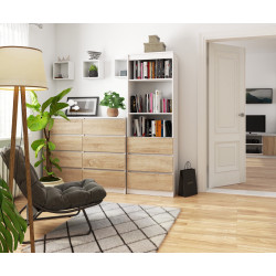 Etajera Akord R60 3SZ 2P (White/Sonoma Oak) Thumb