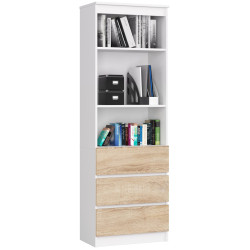 Etajera Akord R60 3SZ 2P (White/Sonoma Oak) Thumb