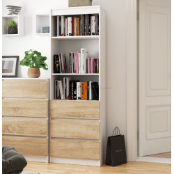 Etajera Akord R60 3SZ 2P (White/Sonoma Oak)