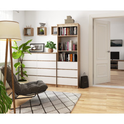 Etajera Akord R60 3SZ (Sonoma Oak/White) Thumb