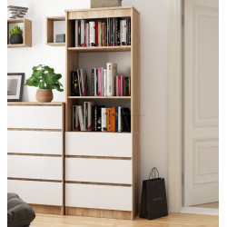 Etajera Akord R60 3SZ (Sonoma Oak/White)