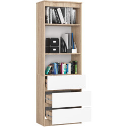 Etajera Akord R60 3SZ (Sonoma Oak/White) Thumb