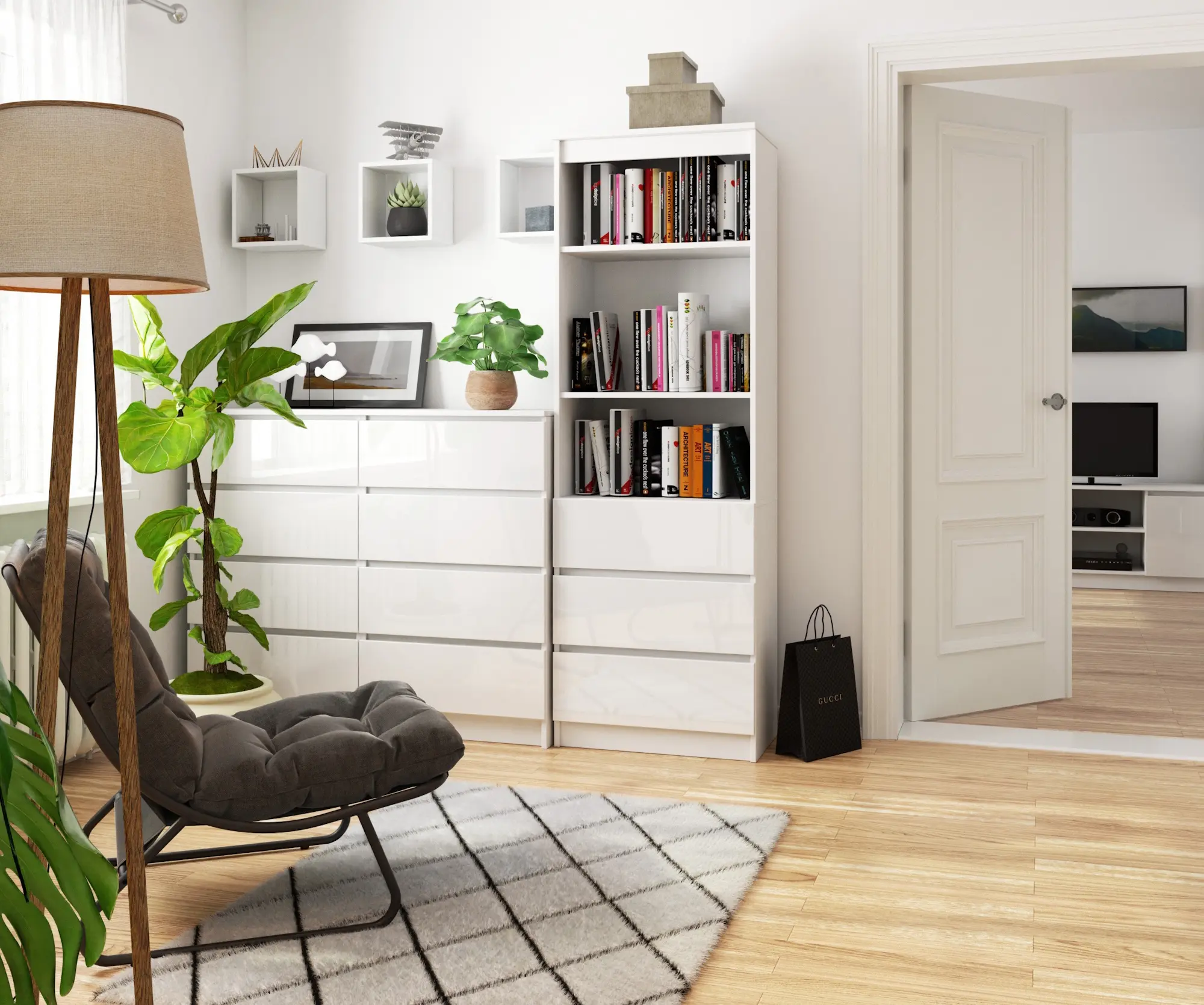 Etajera Akord R60 3SZ (White)