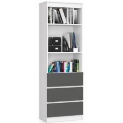 Etajera Akord R60 3SZ (White/Graphite Grey) Thumb