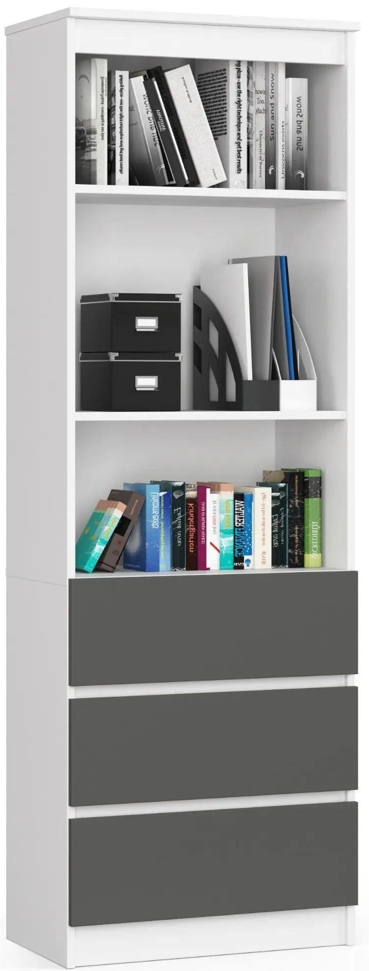 Etajera Akord R60 3SZ (White/Graphite Grey)