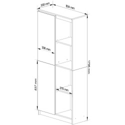 Стеллаж Akord R80 1D 4P (Sonoma Oak) Thumb