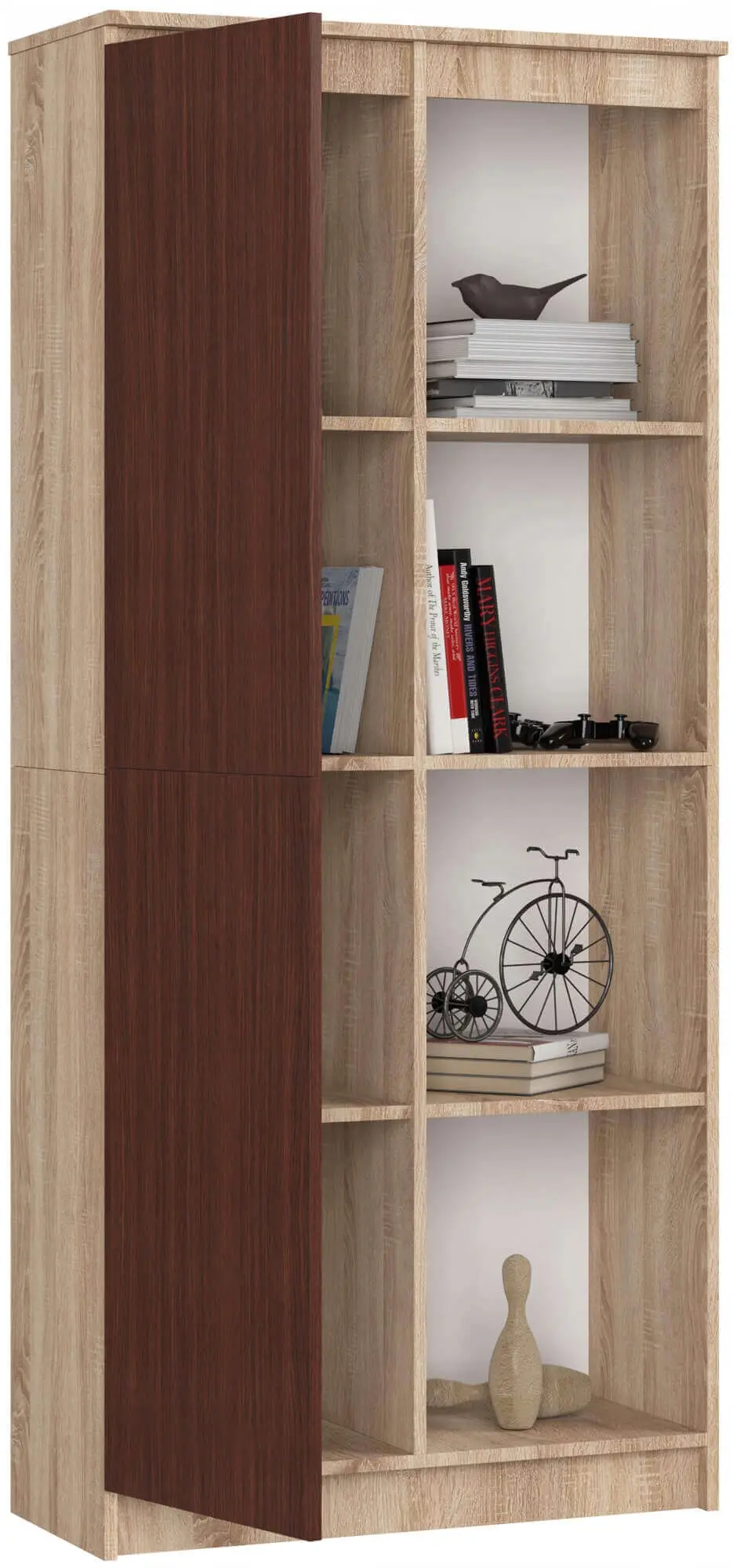 Etajera Akord R80 1D 4P (Sonoma Oak/Wenge)