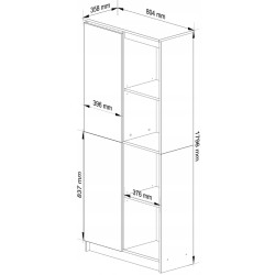Etajera Akord R80 1D 4P (Sonoma Oak/Wenge) Thumb