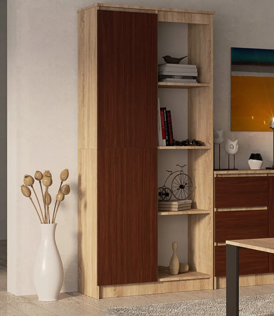 Etajera Akord R80 1D 4P (Sonoma Oak/Wenge)