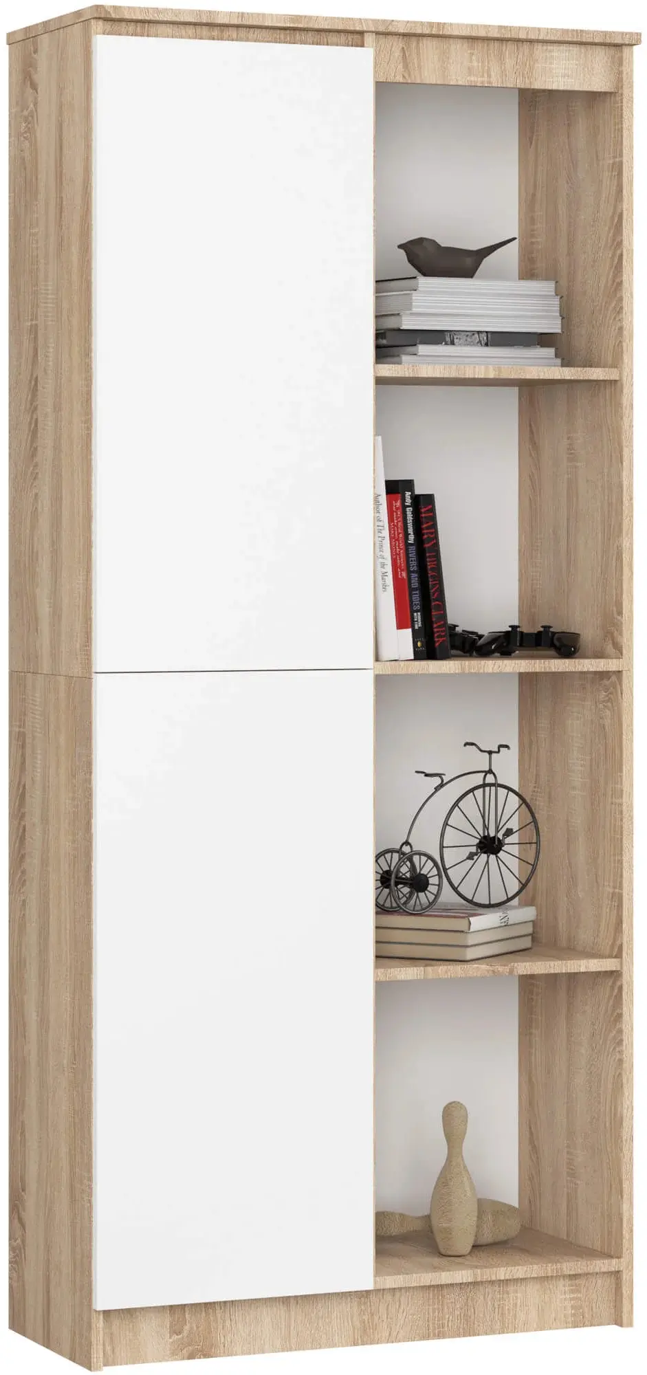 Etajera Akord R80 1D 4P (Sonoma Oak/White)