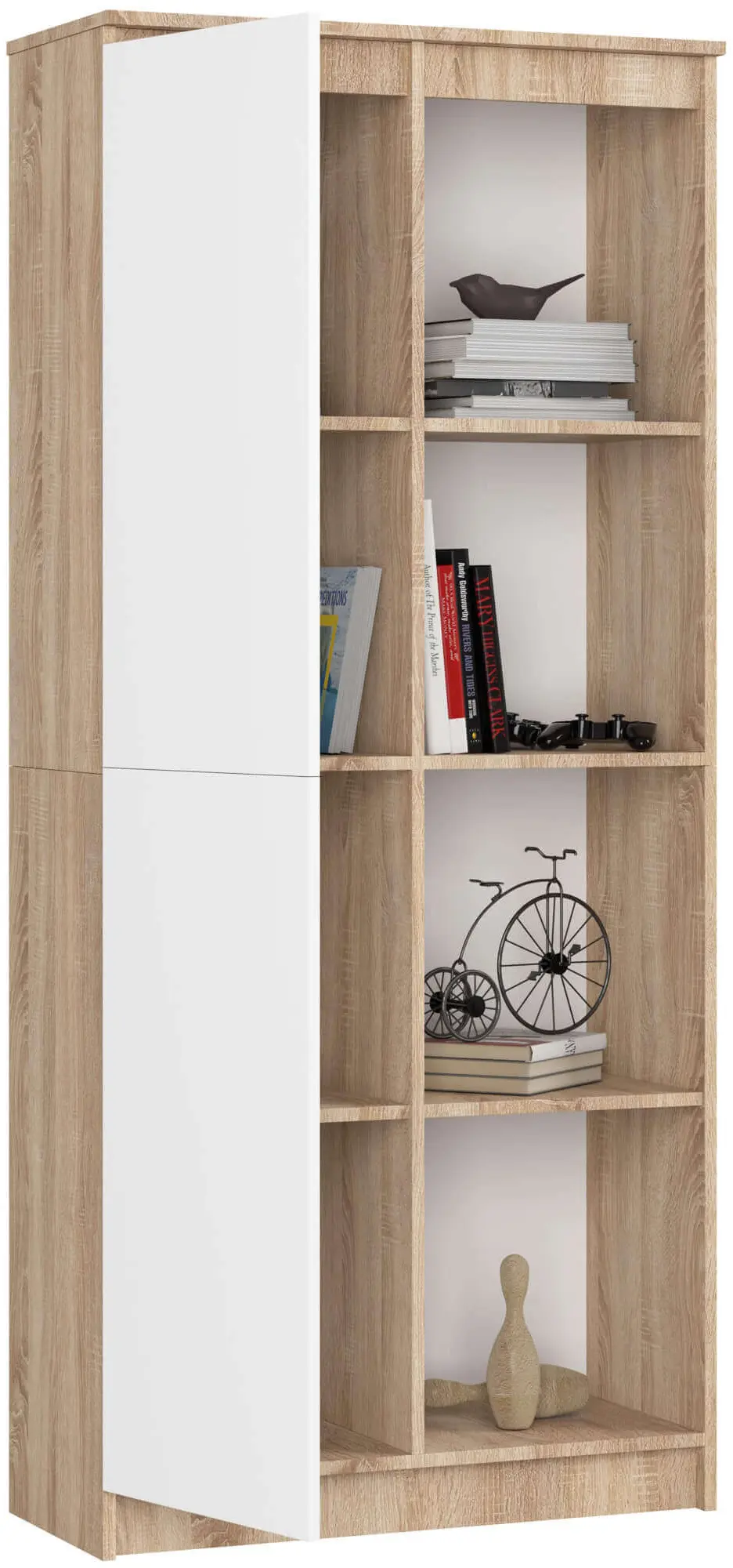 Etajera Akord R80 1D 4P (Sonoma Oak/White)