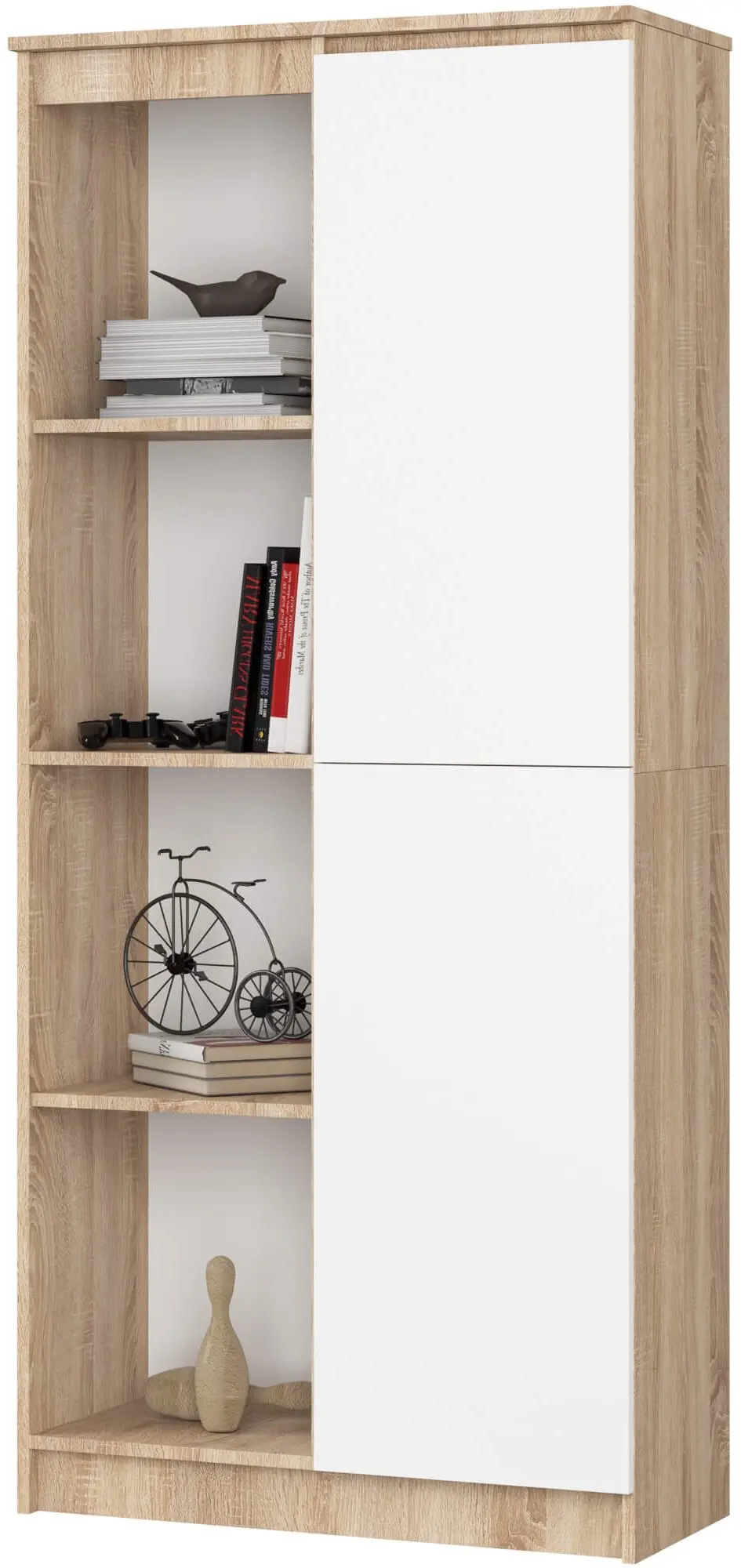 Etajera Akord R80 1D 4P (Sonoma Oak/White)