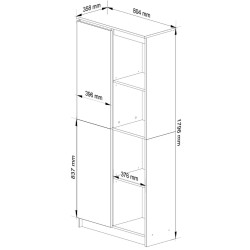 Etajera Akord R80 1D 4P (Sonoma Oak/White) Thumb