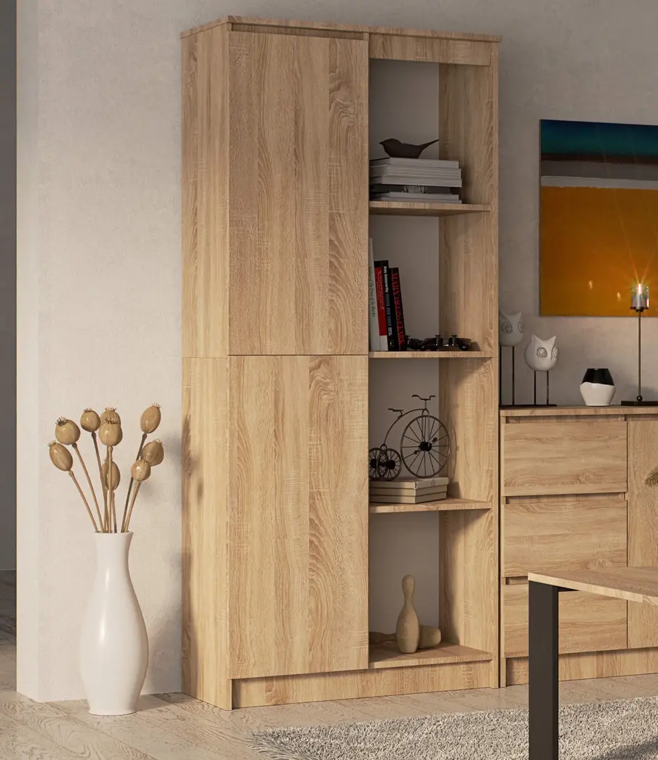 Стеллаж Akord R80 1D 4P (Sonoma Oak)