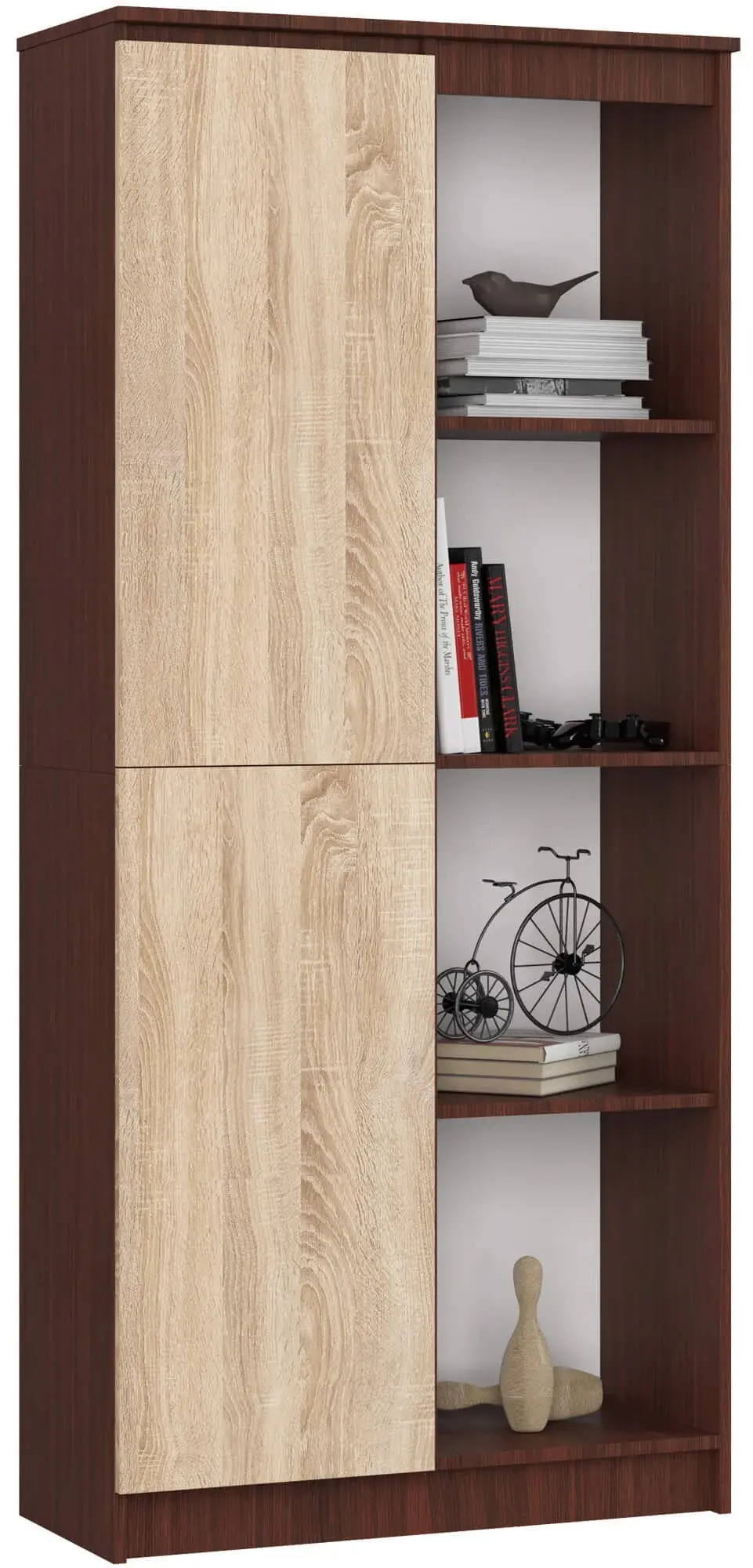 Etajera Akord R80 1D 4P (Wenge/Sonoma Oak)