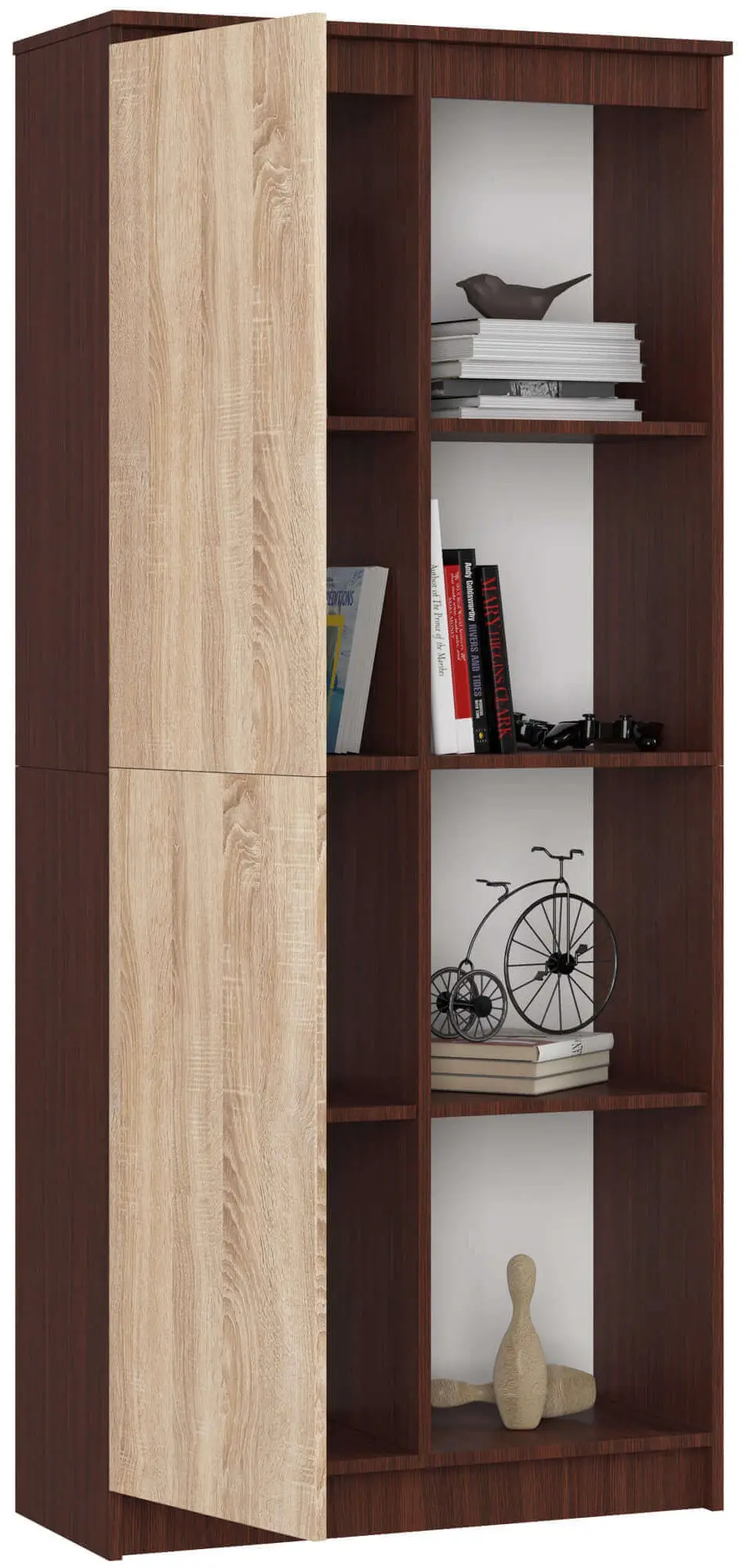 Etajera Akord R80 1D 4P (Wenge/Sonoma Oak)