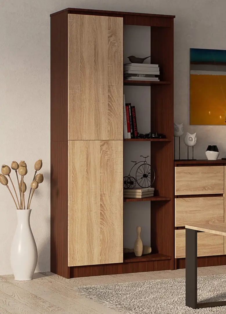 Etajera Akord R80 1D 4P (Wenge/Sonoma Oak)