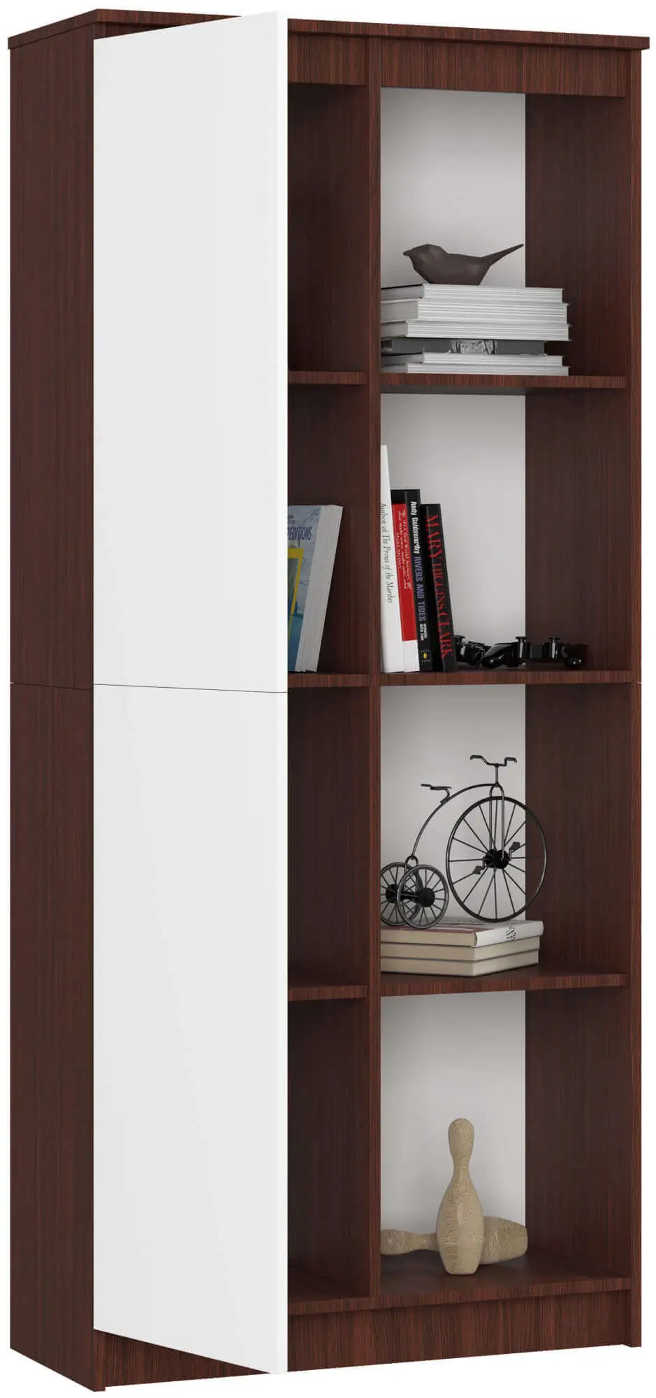 Etajera Akord R80 1D 4P (Wenge/White)