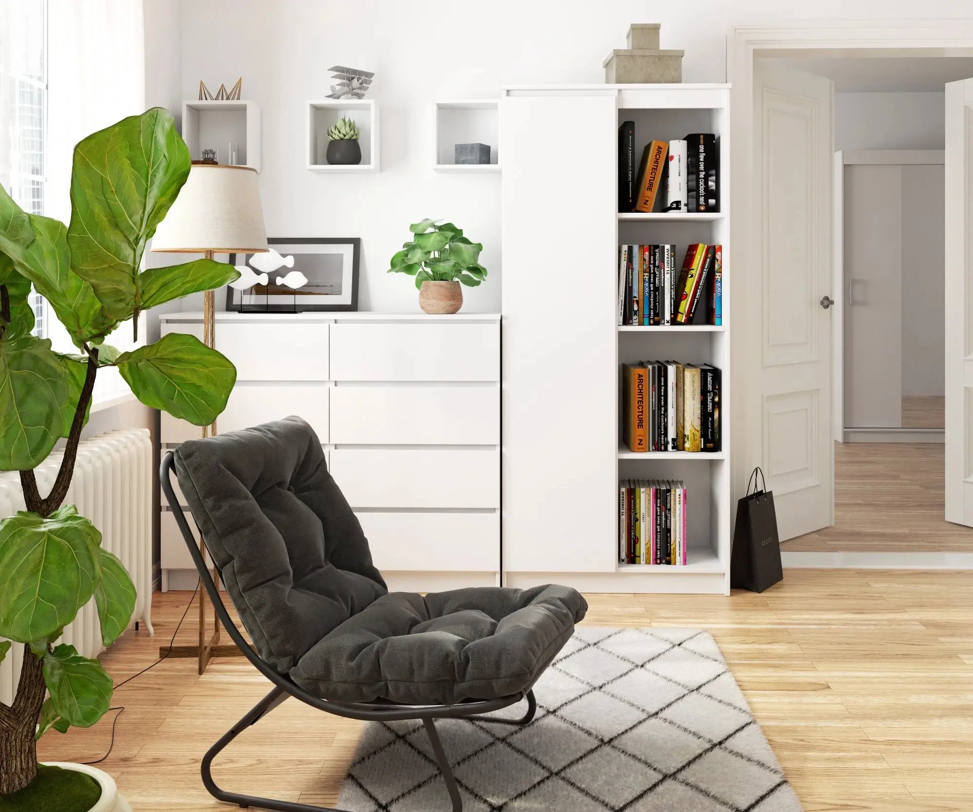 Стеллаж Akord R80 1D 4P (White)