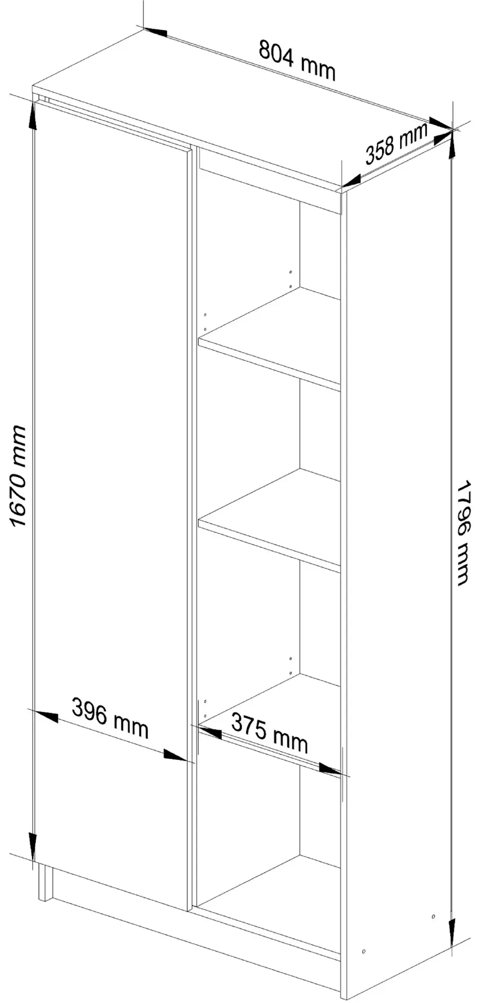 Стеллаж Akord R80 1D 4P (White)
