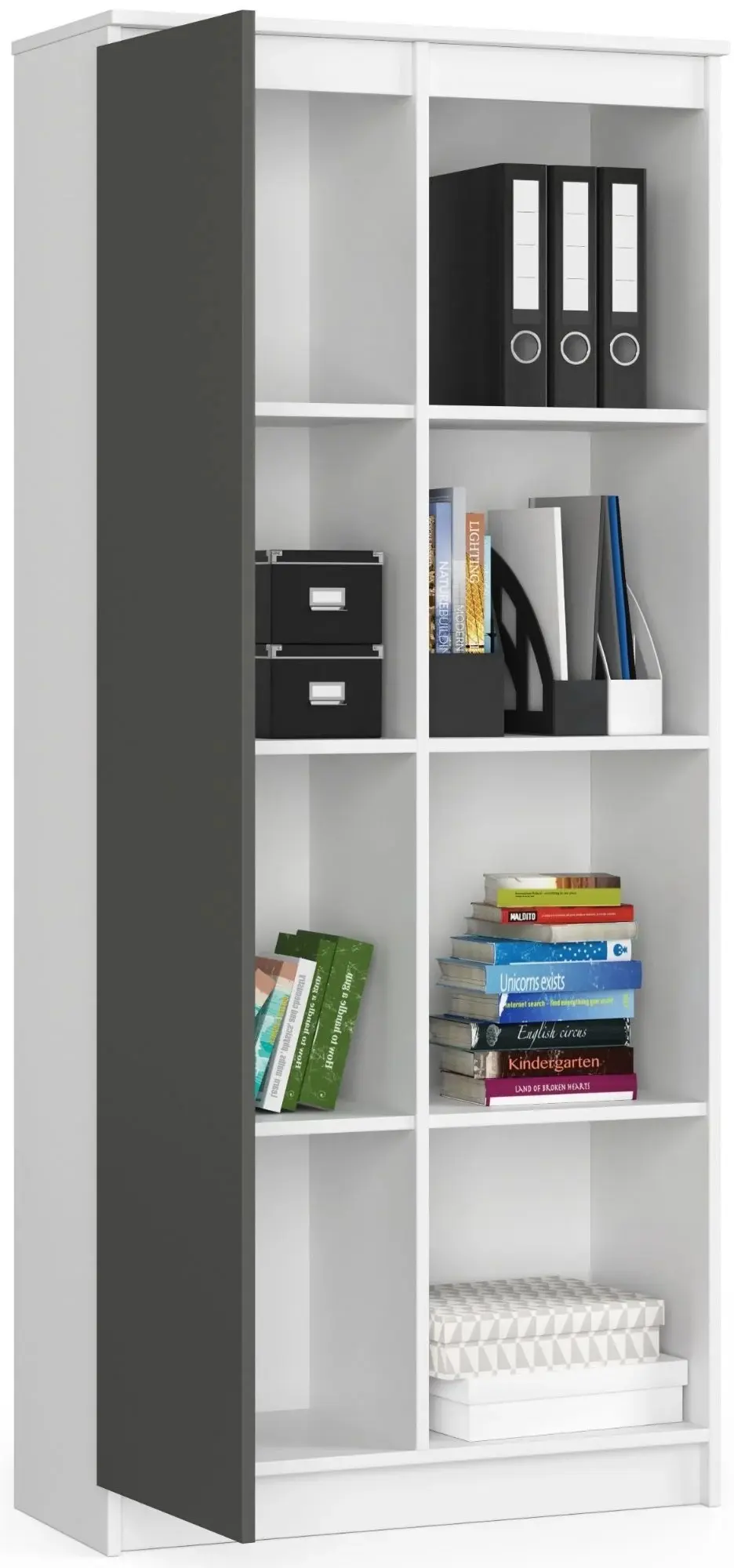 Стеллаж Akord R80 1D 4P (White/Graphite Grey)