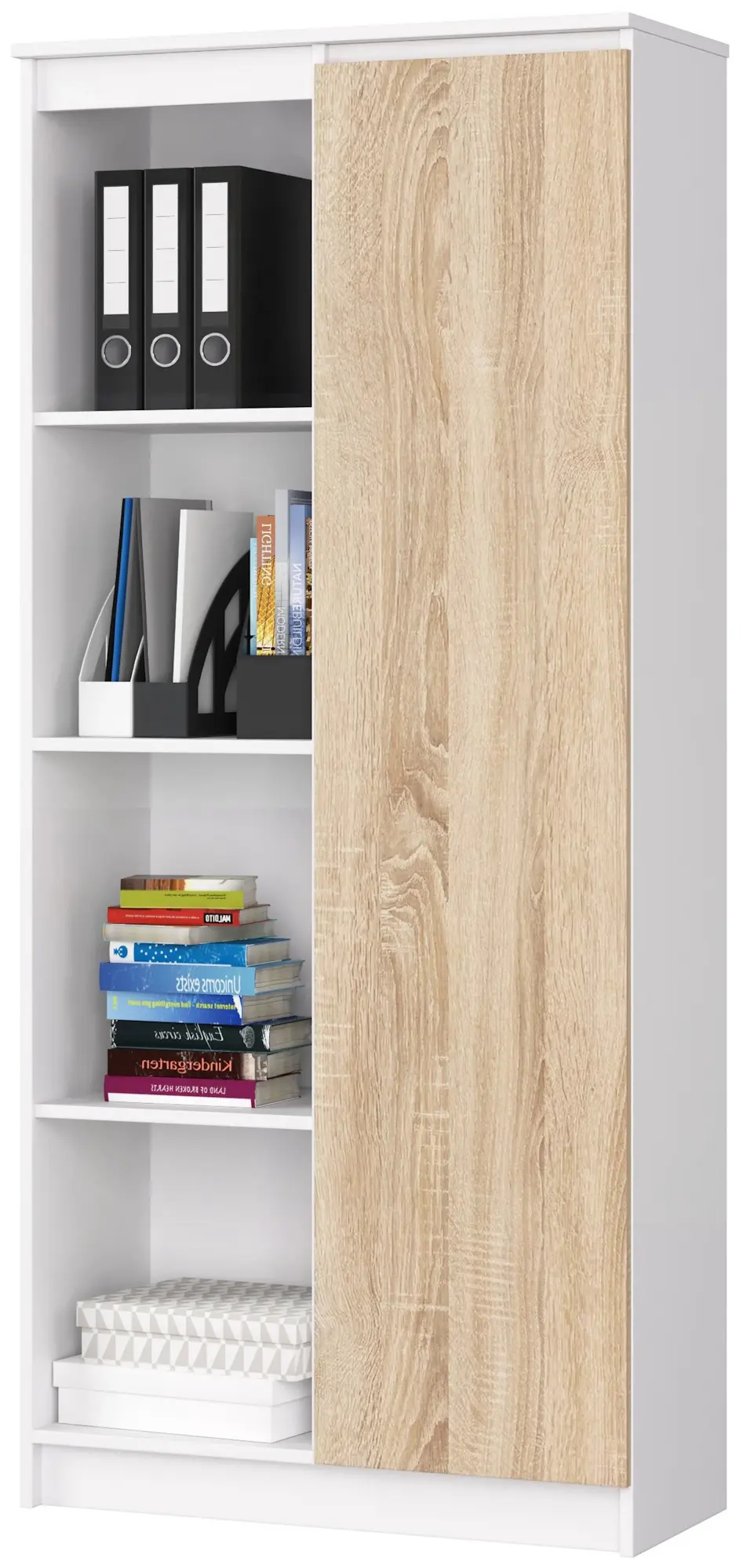 Etajera Akord R80 1D 4P (White/Sonoma Oak)