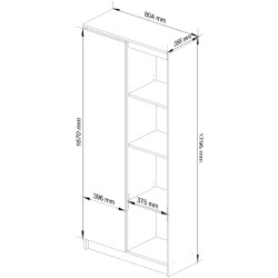 Etajera Akord R80 1D 4P (White/Sonoma Oak) Thumb