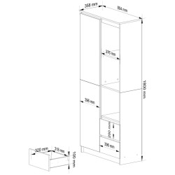 Etajera Akord R80 R11 2D2SZ (Sonoma Oak) Thumb